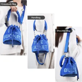 JQAliMOVV Mini Crossbody Bucket Bags for Women Trendy Velvet Bucket Purse Hobo Drawstring Handbags