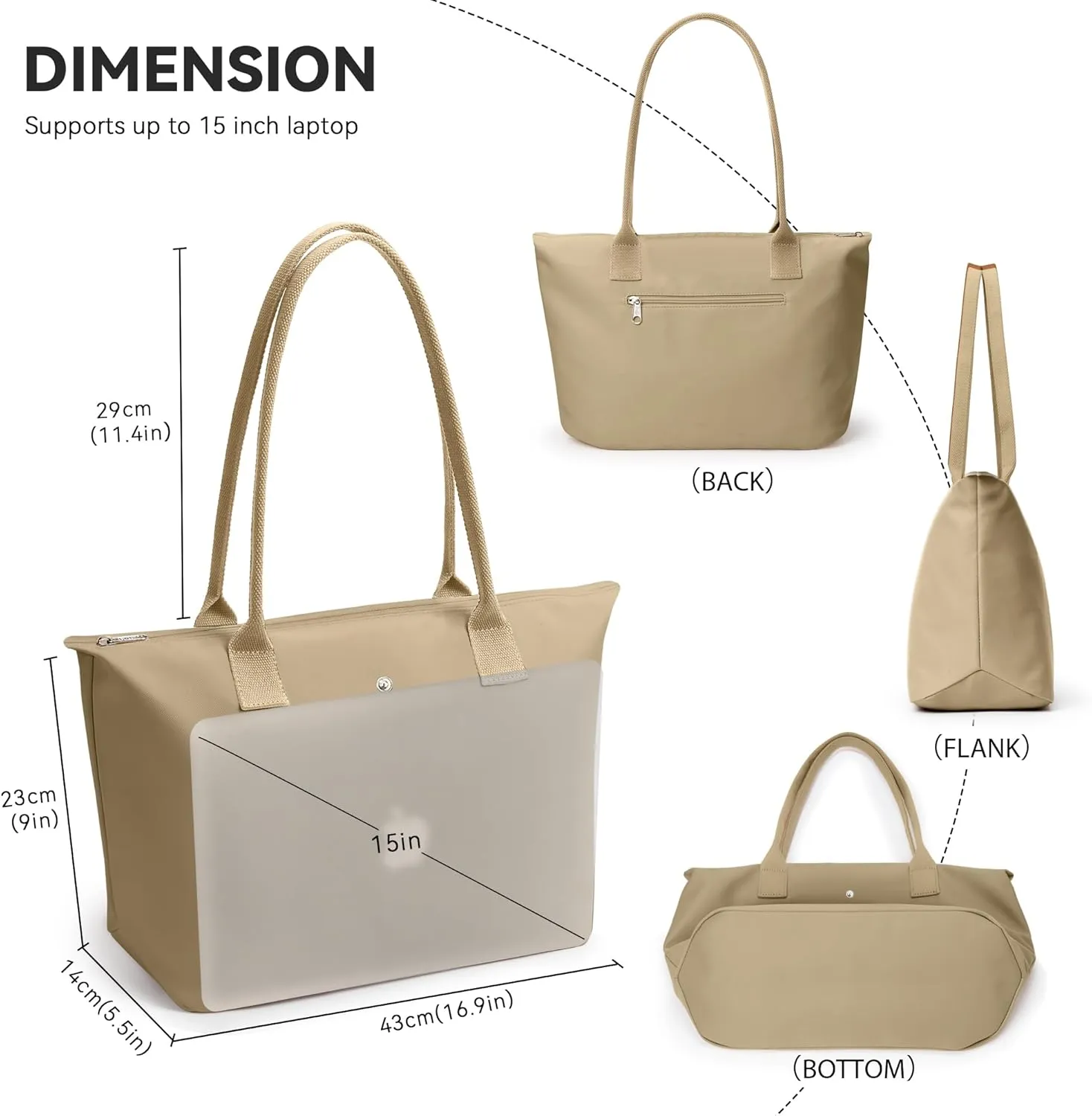 KALIDI Tote Bag for Women Nylon Top-Handle Purse,Shoulder Hobo handBag with Zipper Leisure Foldable Weekend