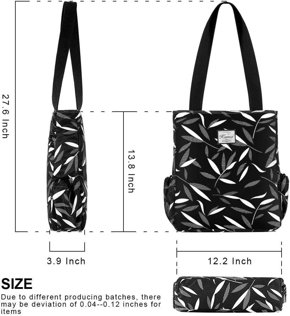 KAMO Floral Tote Bag - Waterproof Lightweight Handbags Travel Shoulder Bag for Hiking Yoga Gym Swimming Travel Beach