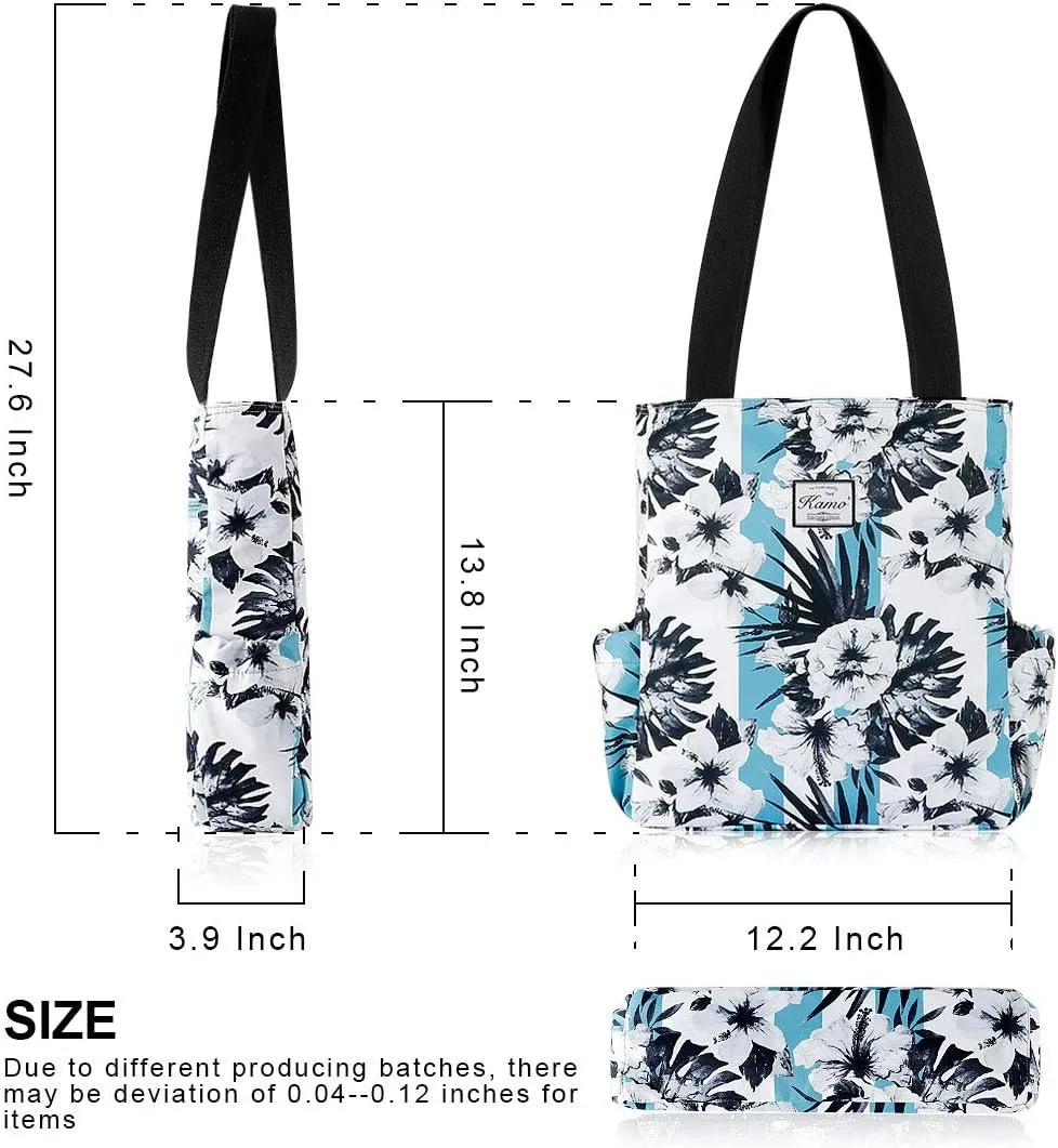 KAMO Floral Tote Bag - Waterproof Lightweight Handbags Travel Shoulder Bag for Hiking Yoga Gym Swimming Travel Beach
