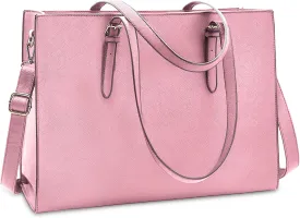 Laptop Bag for Women Waterproof Lightweight Leather 15.6 Inch Computer Tote Bag Business Office Briefcase Large Capacity Handbag Shoulder Bag Professional Office Work Bag