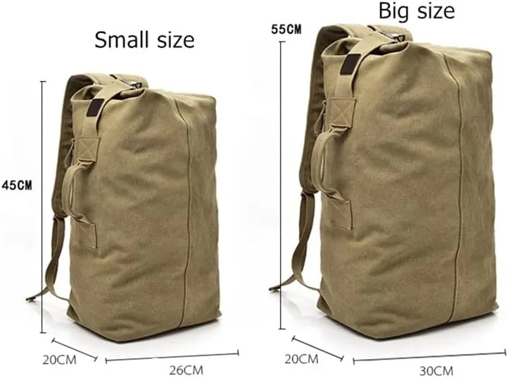 Large Capacity Backpack Male Luggage Canvas Backpack Bucket Shoulder Bags Leisure Men Backpacks(S code)
