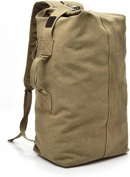 Large Capacity Backpack Male Luggage Canvas Backpack Bucket Shoulder Bags Leisure Men Backpacks(S code)