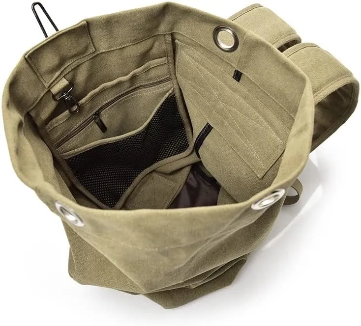 Large Capacity Backpack Male Luggage Canvas Backpack Bucket Shoulder Bags Leisure Men Backpacks(S code)