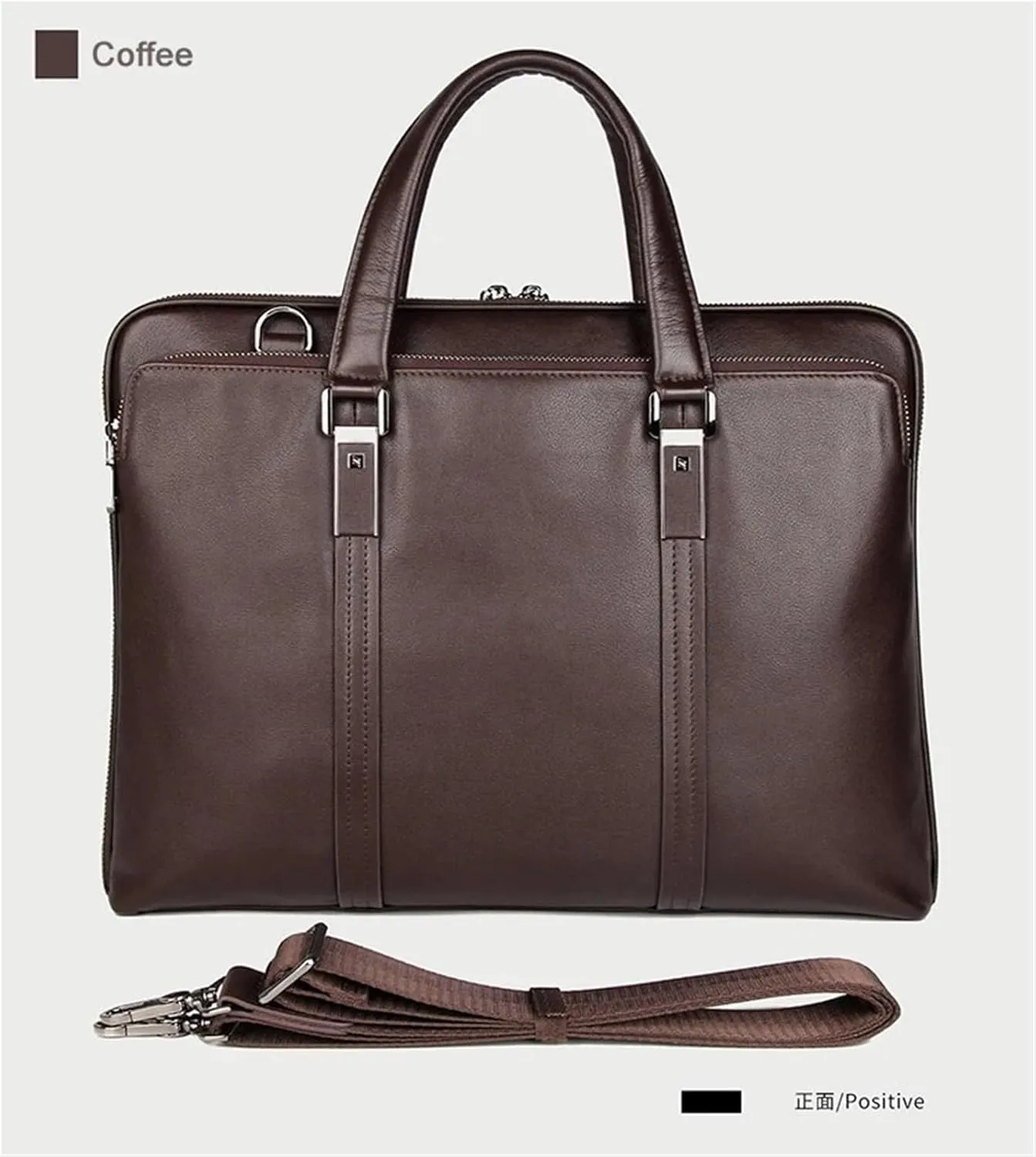 Leather Briefcase for Women Leather Briefcase Men Business Bag 15.6" Laptop Office Case Document File Shoulder Bag