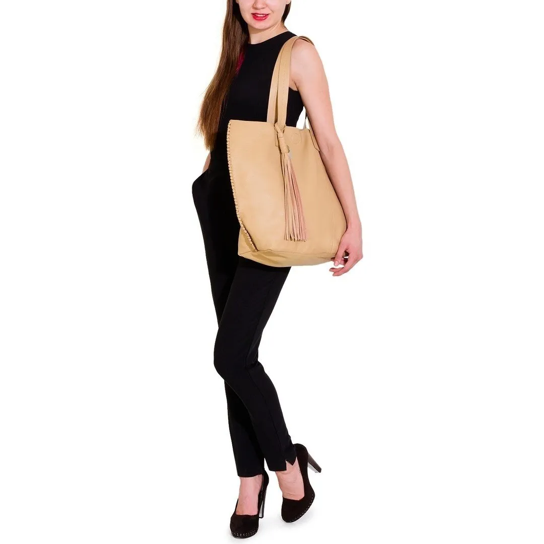 Leather Tote Bag - PRU1350
