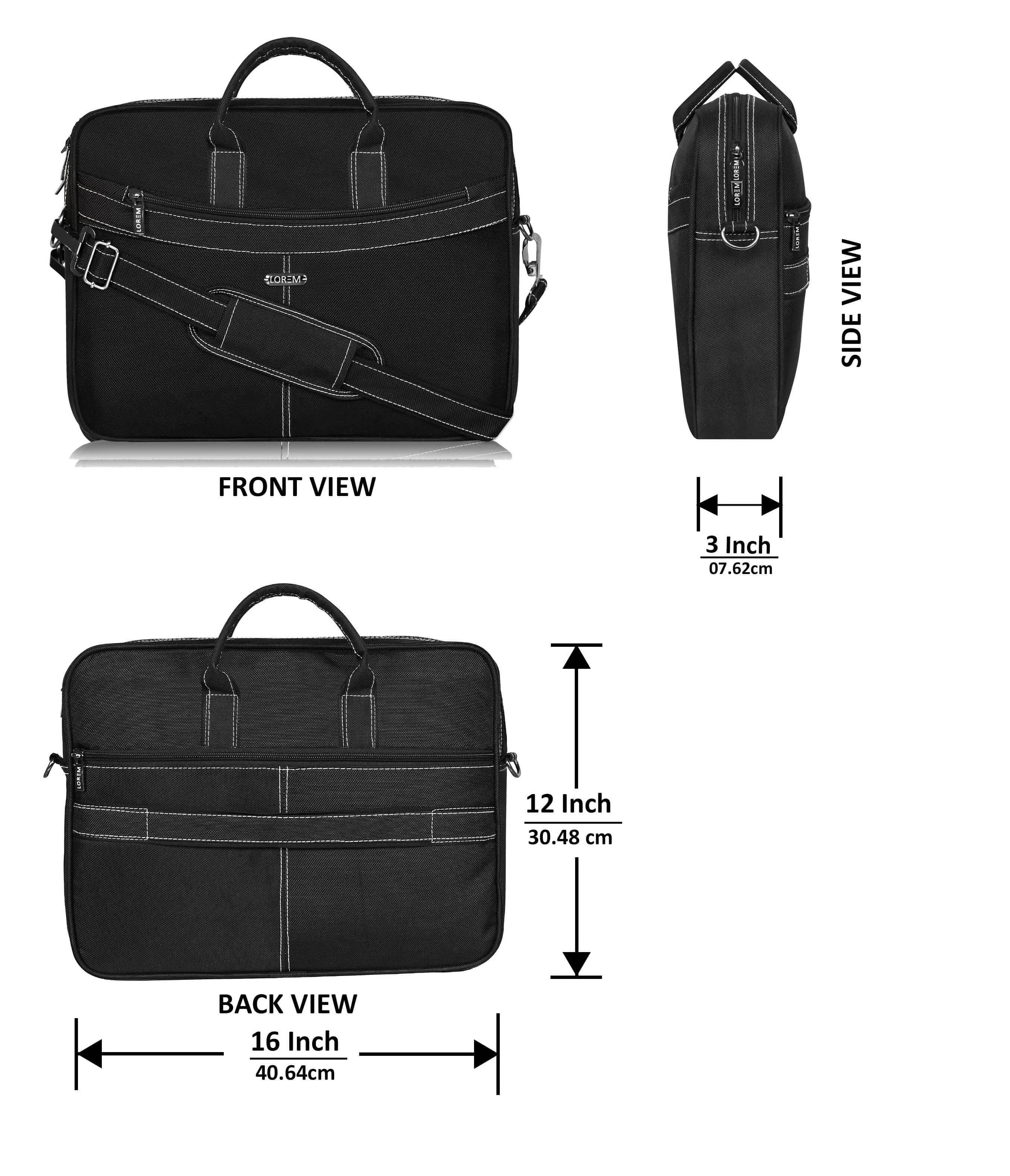 LOREM Linen fabric 10L Messenger Bag (Black) (BG85)