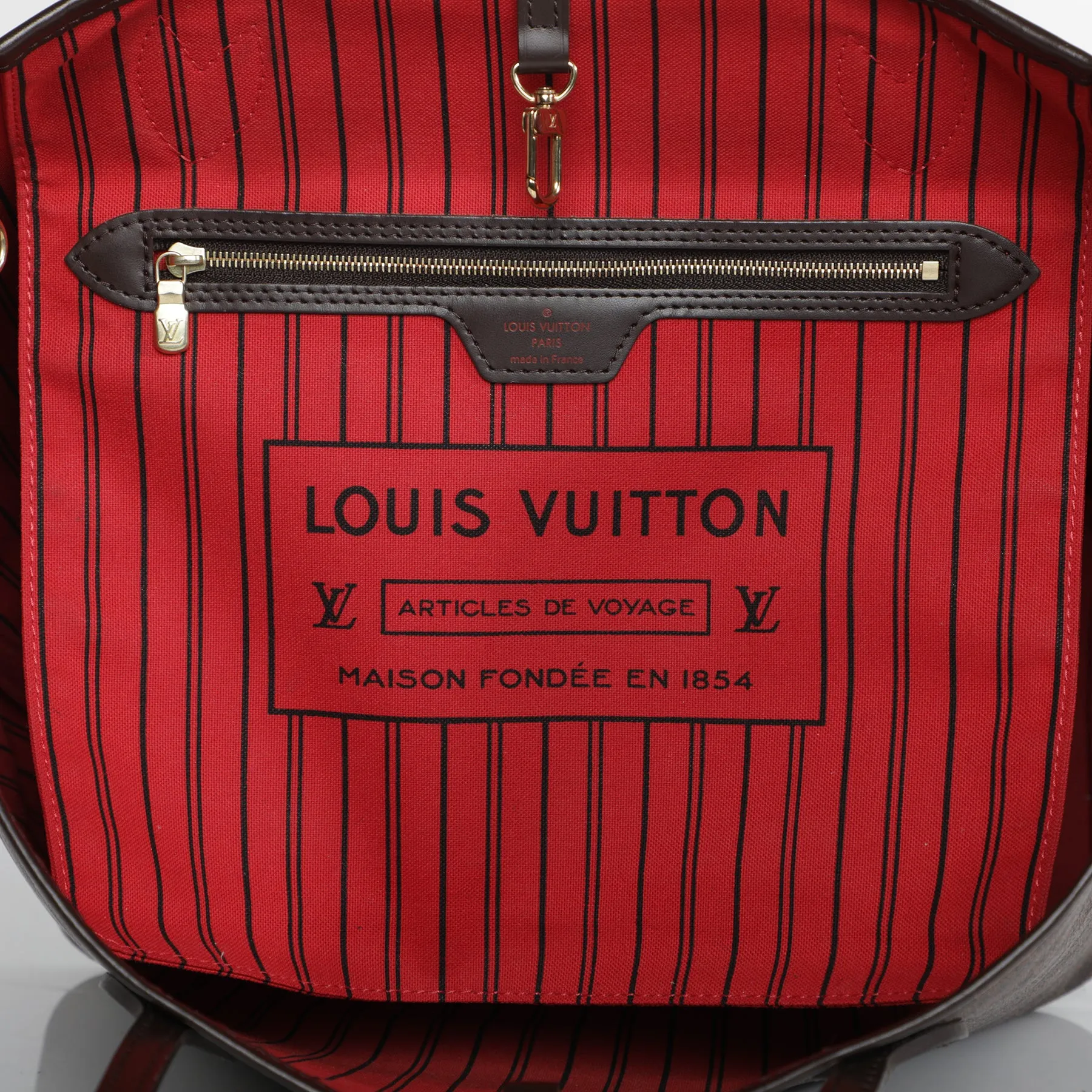 Louis Vuitton Damier Never Full Tote Leather Shoulder Bag