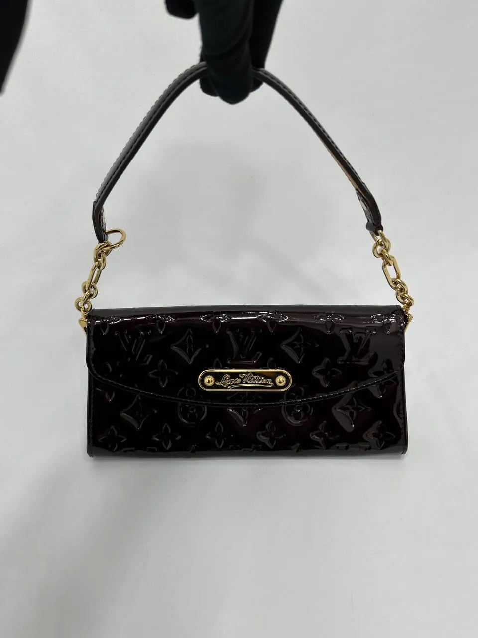 LOUIS VUITTON LV Amarante Monogram Vernis Sunset Boulevard Handbag