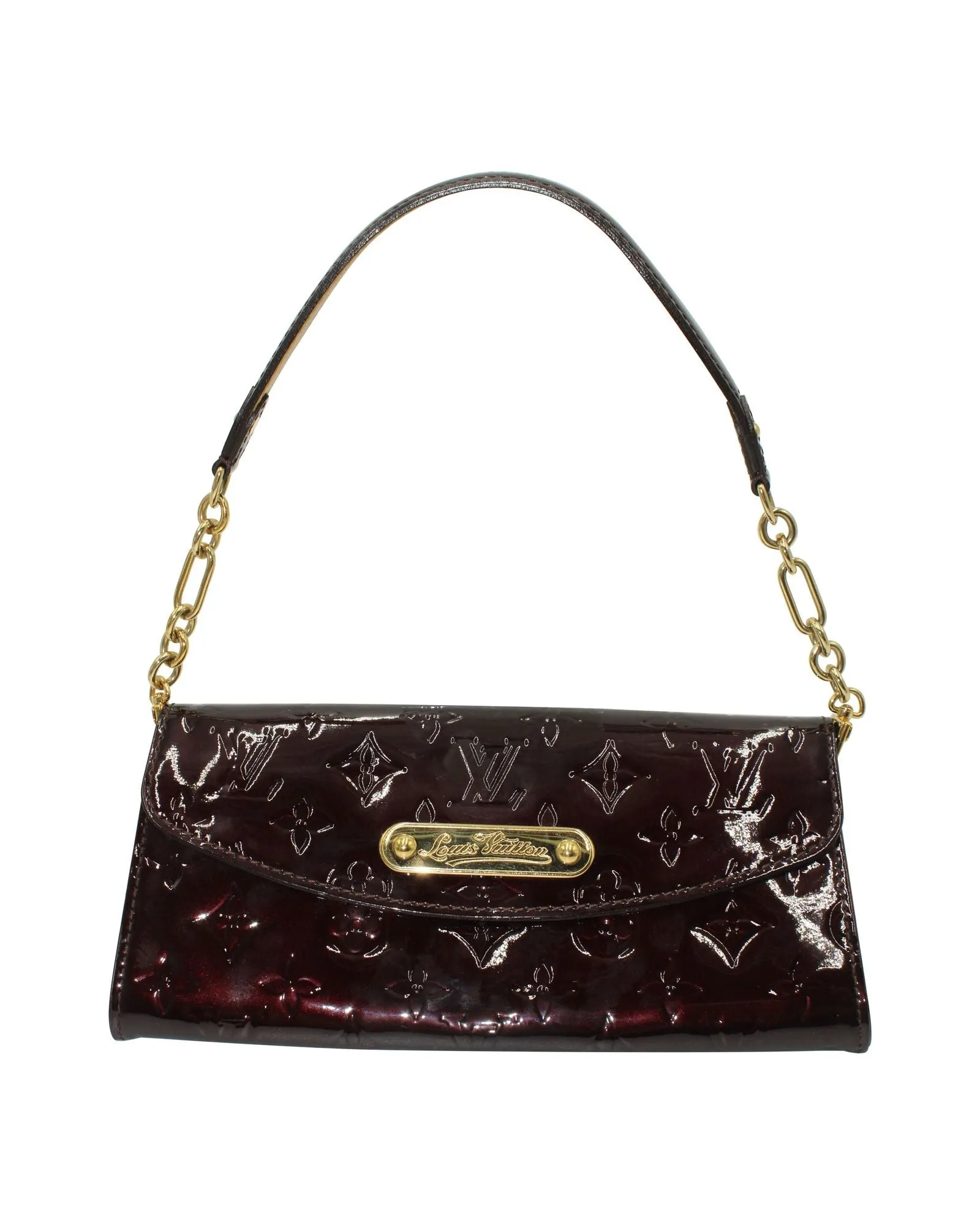Louis Vuitton Sunset Boulevard Shoulder Bag in Violet Monogram 'Vernis' Patent Leather