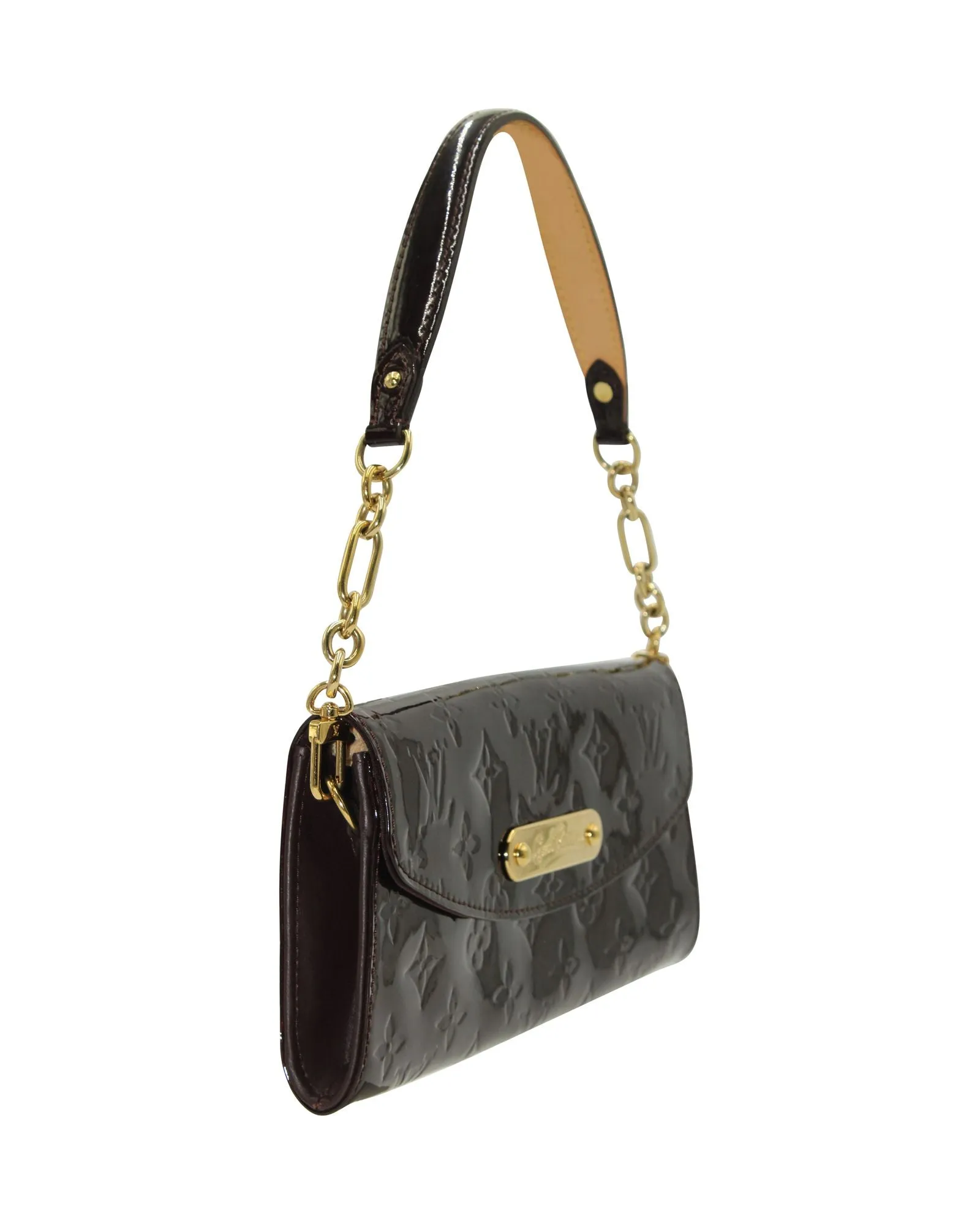 Louis Vuitton Sunset Boulevard Shoulder Bag in Violet Monogram 'Vernis' Patent Leather