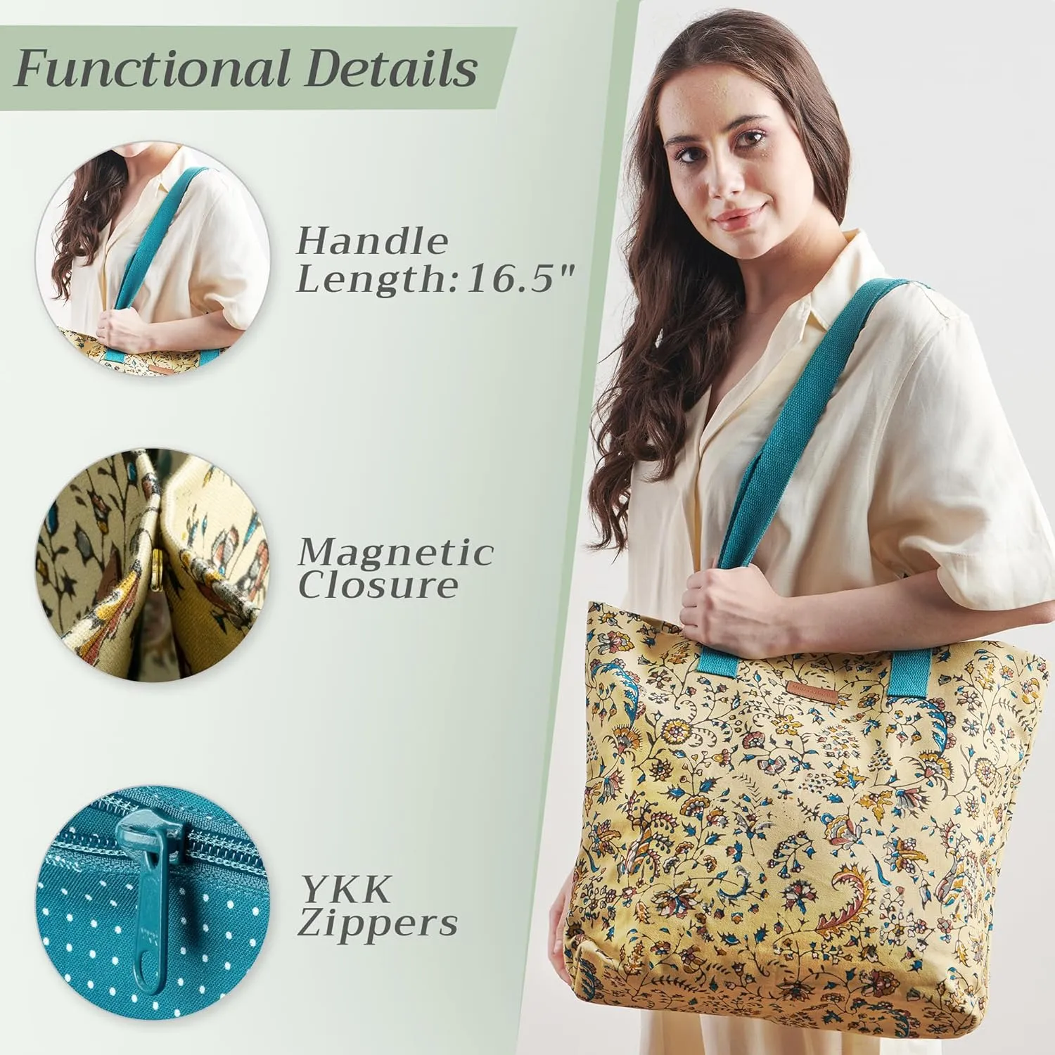 Maison d' Hermine Canvas Tote Bag for Women Cotton Canvas Reusable Shoulder Grocery Bags Bulk with Handle for Shopping Travel