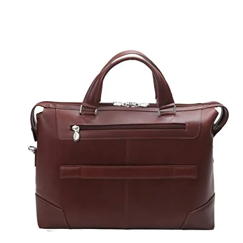 McKlein, R Series, Arcadia, Top Grain Cowhide Leather, 17" Leather Slim Laptop Briefcase, Brown (88764)