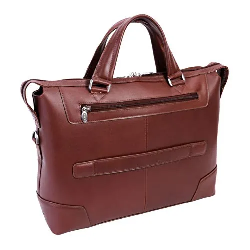 McKlein, R Series, Arcadia, Top Grain Cowhide Leather, 17" Leather Slim Laptop Briefcase, Brown (88764)