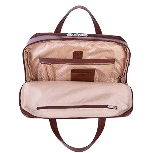 McKlein, R Series, Harpswell, Top Grain Cowhide Leather, 17" Leather Dual Compartment Laptop Briefcase, Brown (88564)