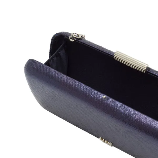 Nadine Navy | Metallic Clutch