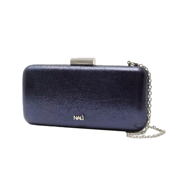 Nadine Navy | Metallic Clutch
