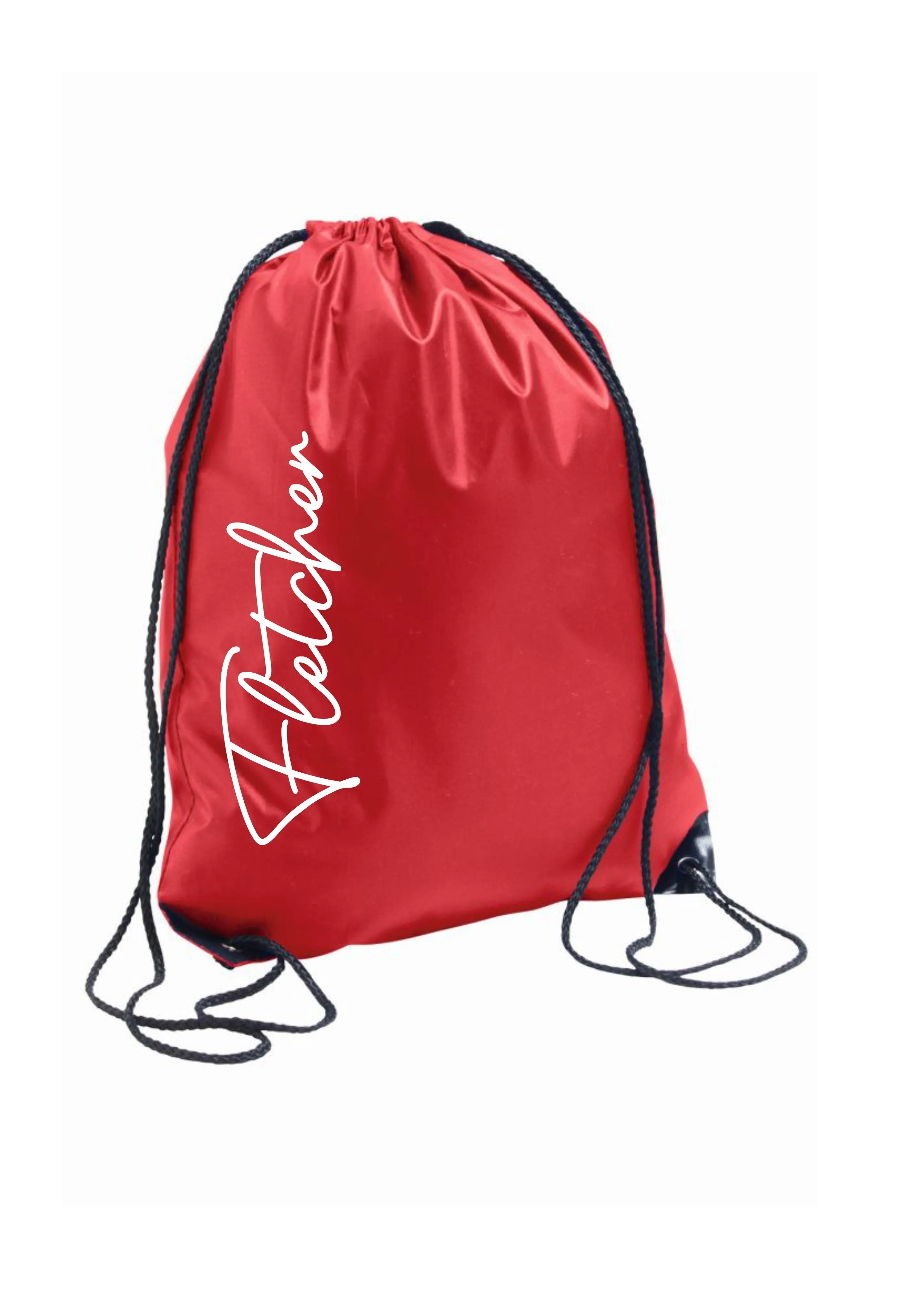Personalised signature style drawstring gym bag - 8 colours