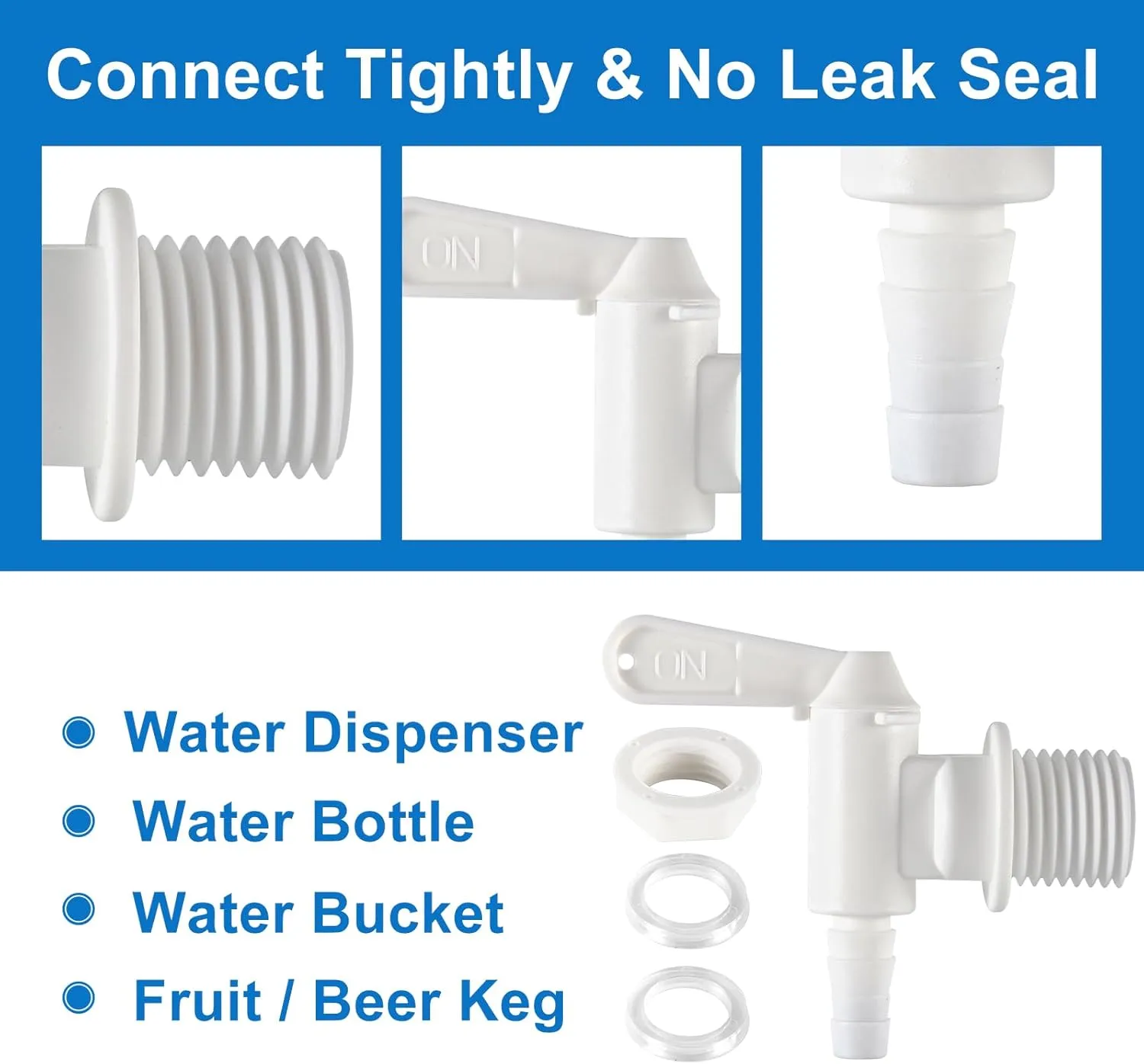 Plastic Bottling Bucket Spigot Portable Beer Faucet, Bucket Tap Faucet for Homebrewing Bucket Picnic Beverages Parties (4Pcs)