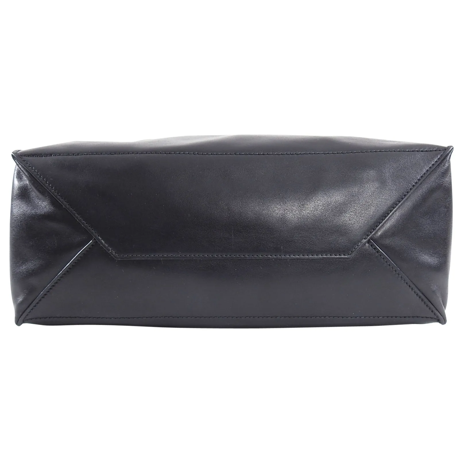 Prada Black Smooth Leather Shopper Tote Bag