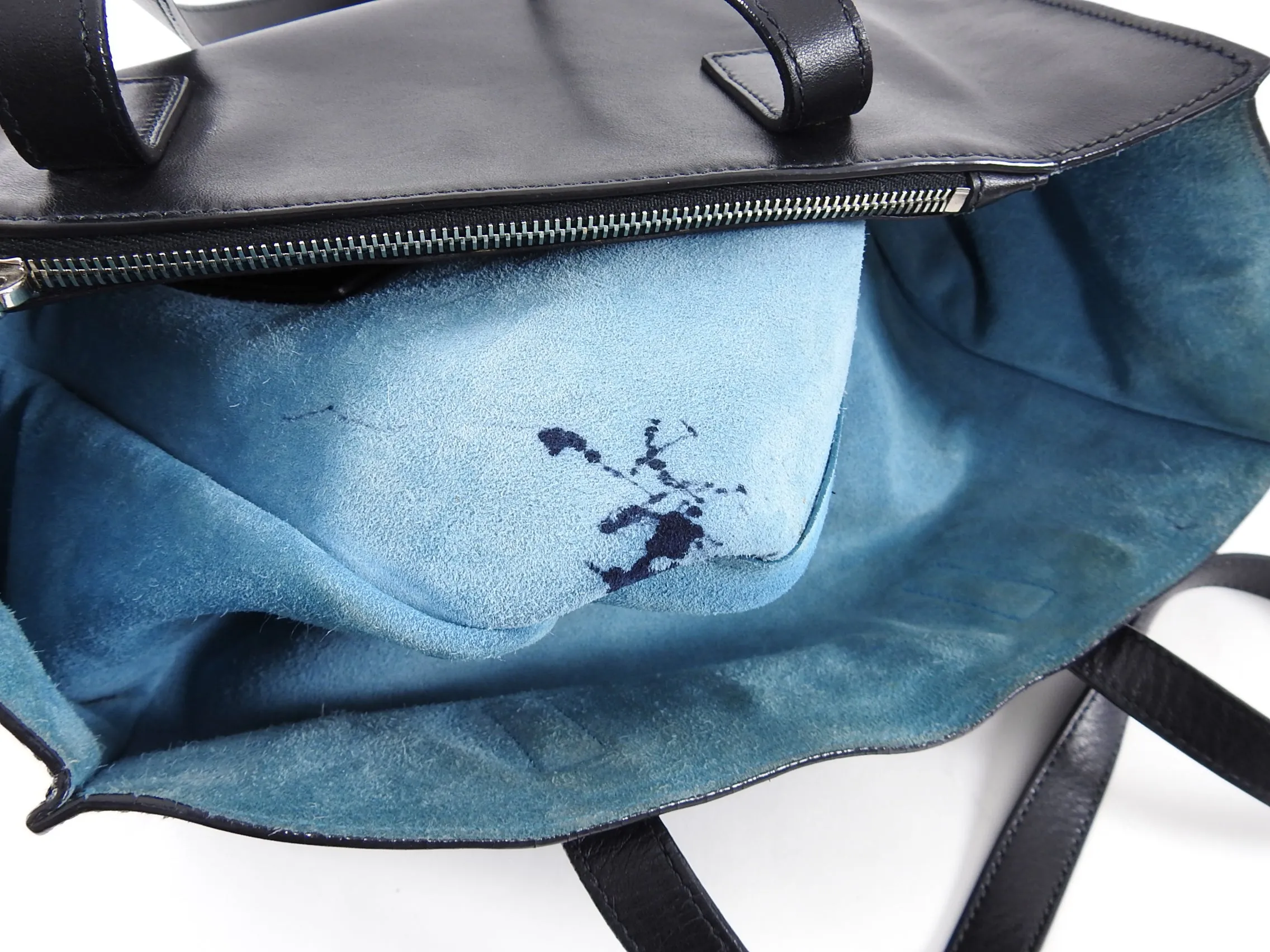 Prada Black Smooth Leather Shopper Tote Bag