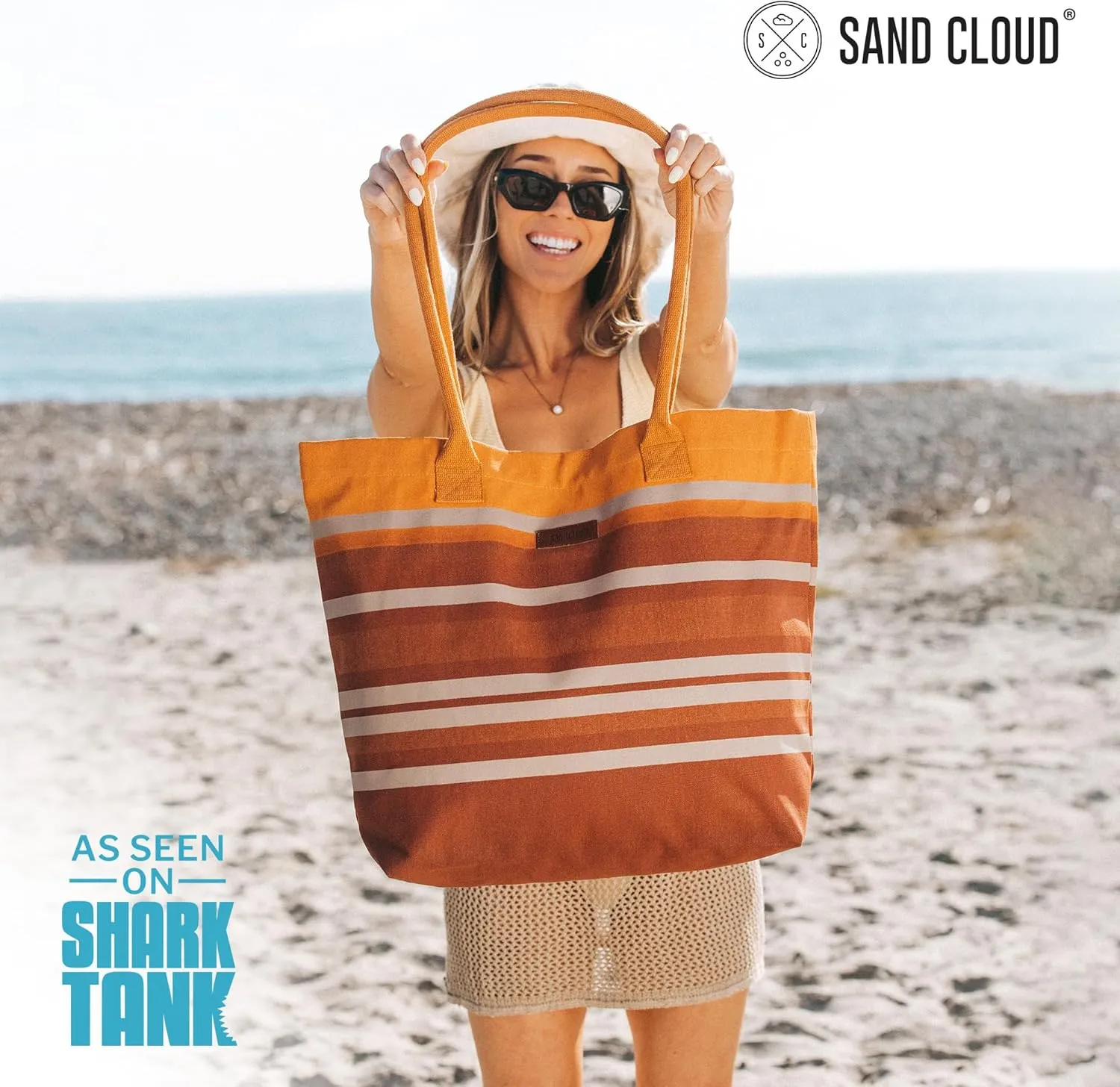 Sand Cloud Everyday Tote Bags for Women - 100% Organic Cotton, Durable and Stylish Canvas Tote Handbag with Pouch Pockets