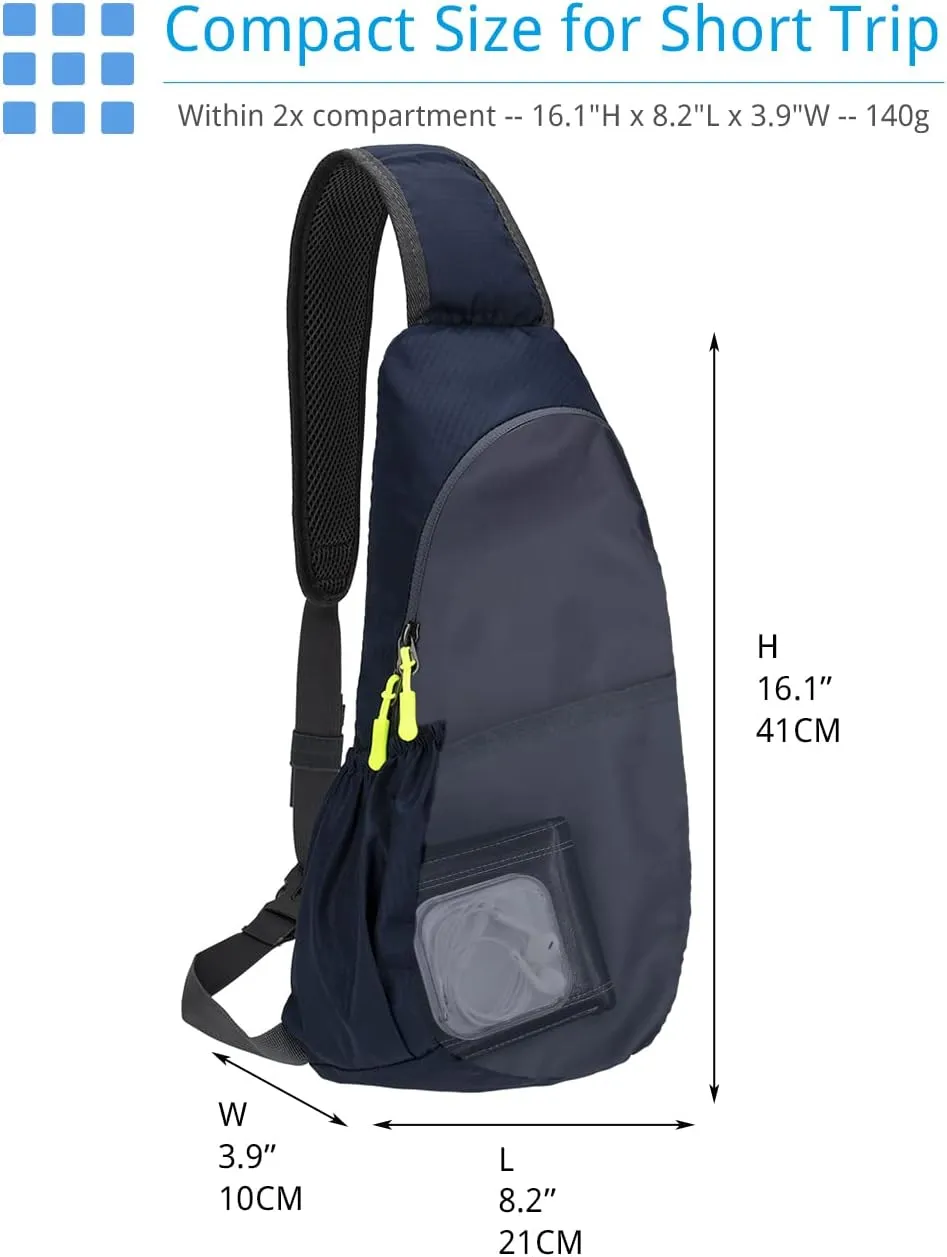 Sling Bag Crossbody Backpack for Men Womens, Chest Bag Backpack, Shoulder bag Gym Cycling Traveling Outdoor Sports