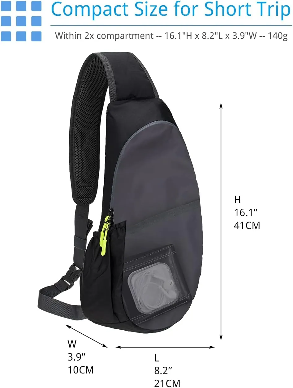 Sling Bag Crossbody Backpack for Men Womens, Chest Bag Backpack, Shoulder bag Gym Cycling Traveling Outdoor Sports