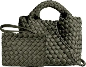 Small Tote Shoulder Bag, Women Handbags and Purses, Woven Composite Bag, Travel Chain Pouch, Phone Crossbody Satchel