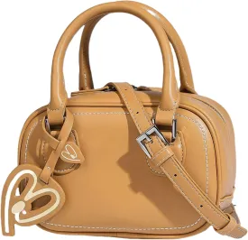 Stylish PU Leather Women's Bowling Bag - Fashionable Shoulder & Crossbody Handbag for Autumn/Winter Shopping