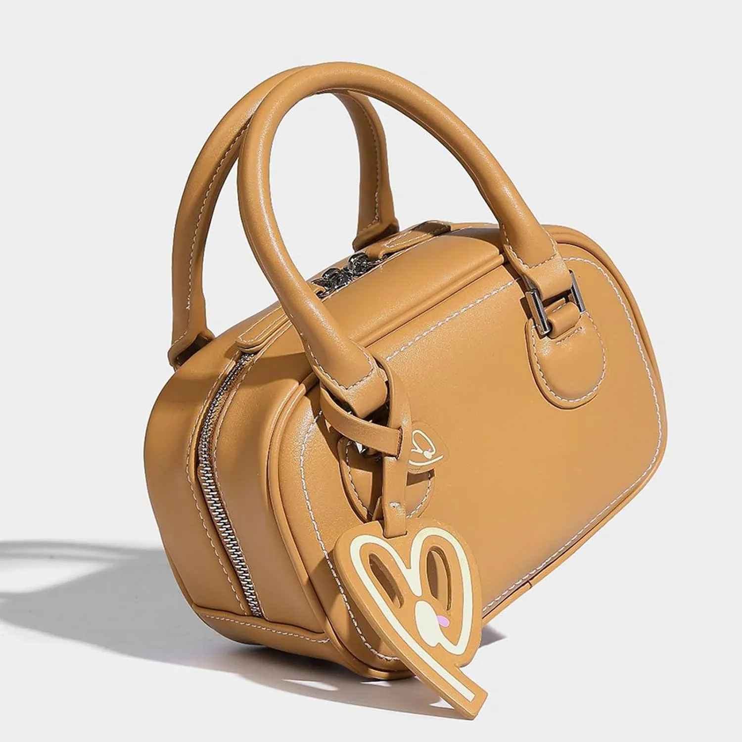 Stylish PU Leather Women's Bowling Bag - Fashionable Shoulder & Crossbody Handbag for Autumn/Winter Shopping
