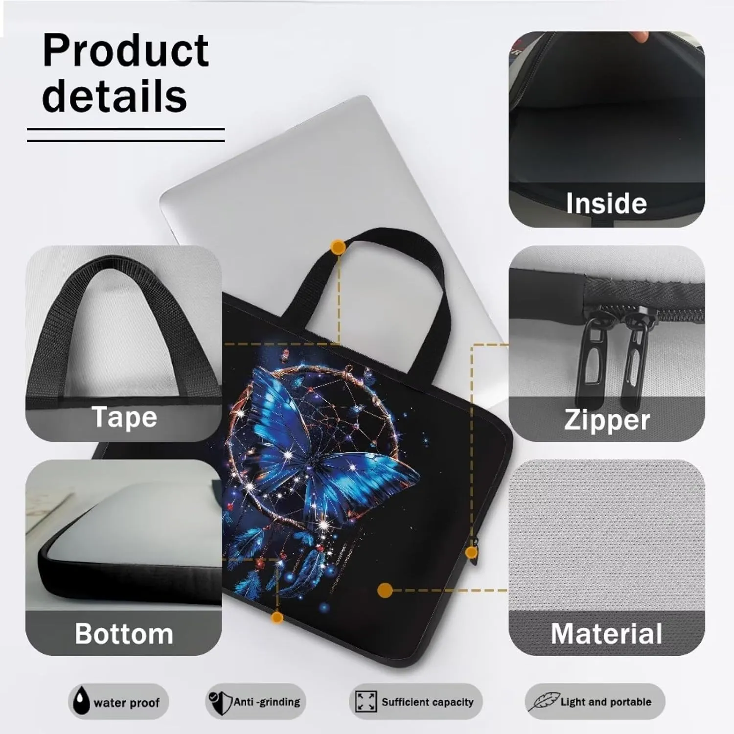 Uasibuni Laptop Sleeve, 10-17 inch Laptop Case Protective Laptop Cover Briefcase Computer Carrying Bag