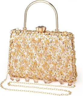 UBORSE Women Wedding Clutch Rhinestone Bling Sequin Evening Bags Vintage Crystal Beaded Cocktail Party Party Purse