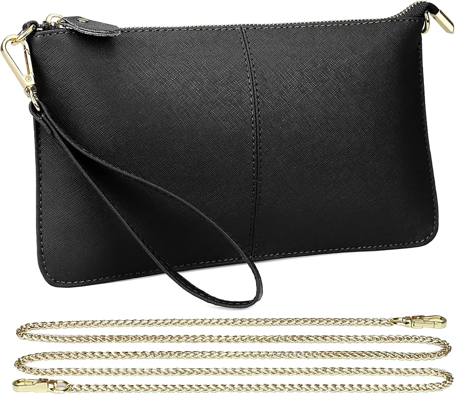 Uromee Wristlet Wallet Clutch Purses for Women Genuine Leather Crossbody Bag Handbag with Detachable Shoulder Chain
