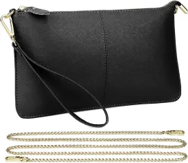 Uromee Wristlet Wallet Clutch Purses for Women Genuine Leather Crossbody Bag Handbag with Detachable Shoulder Chain